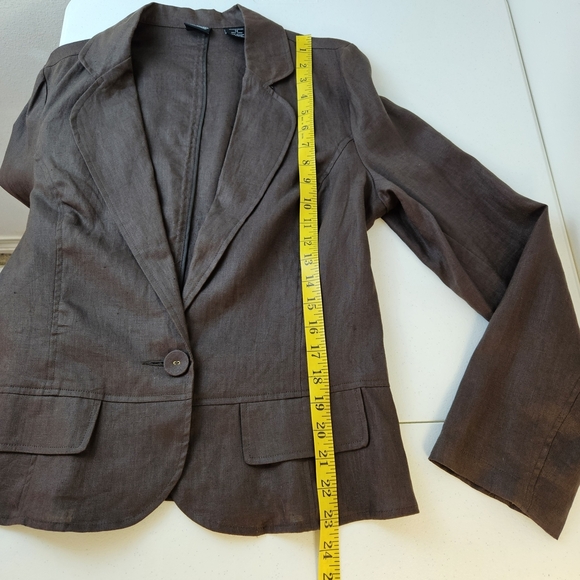 Willi Smith Linen Blazer  Women's 14 Brown Lightweight - Picture 7 of 7